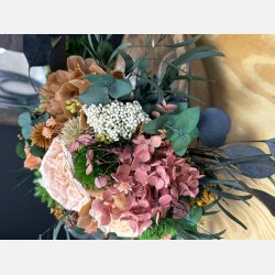 Konserveret blomster buket brndte farver (stor buket)
