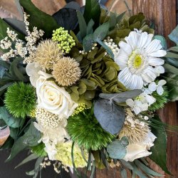  Konserveret blomster buket hvide farver (stor buket)