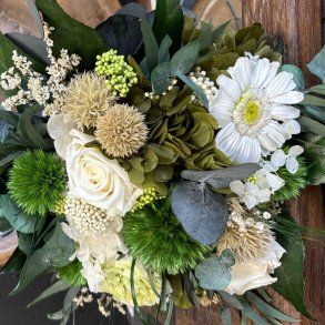  Konserveret blomster buket hvide farver (stor buket)