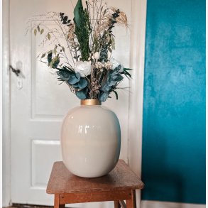   Evighedsbuket med hvide bonderoser