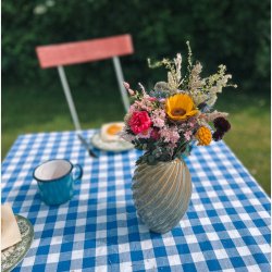 Grftekants buket af trret og konserverede blomster model lille