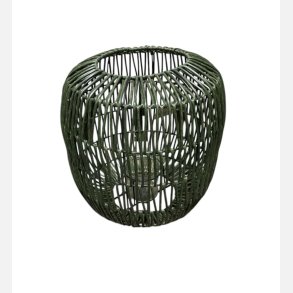 Lanterne i grn rattan 30x30 cm