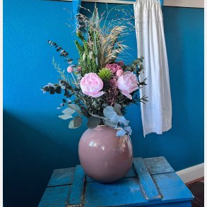  Evighedsbuket med Lyserde bonderoser