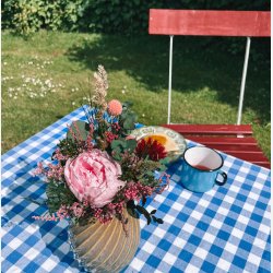 Lille Evighedsbuket med lyserd bonderose