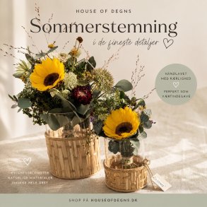  Solsikke-dr�m � Evighedsbuket i Ernst glasvase med fletkurv 🌻